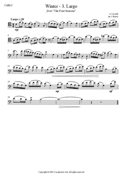 Vivaldi Invierno 4 Cellos