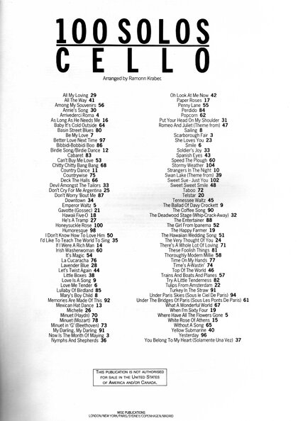 100 Solos Cello