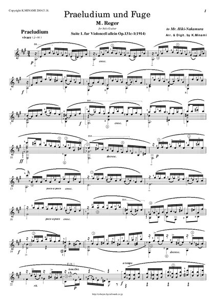 M Reger Praeludium Und Fuge Violoncello Solo Nr 1 Op 13
