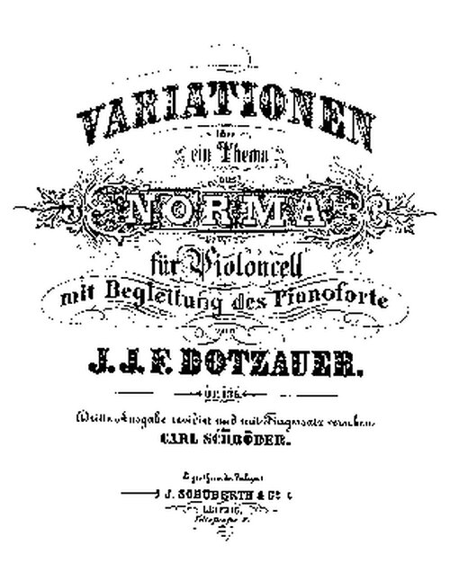 Dotzauer Variations On A Theme From Norma Op135 Cello