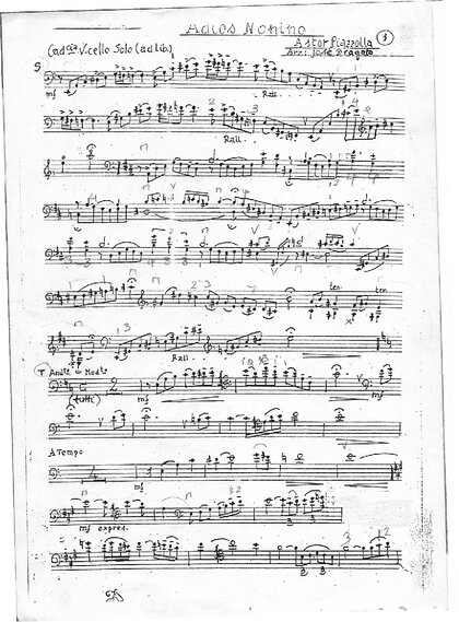 Piazzolla Bragato Adios Nonino Solo Cello