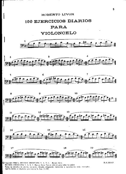 Roberto Livon Ejercicios Diarios Para Cello