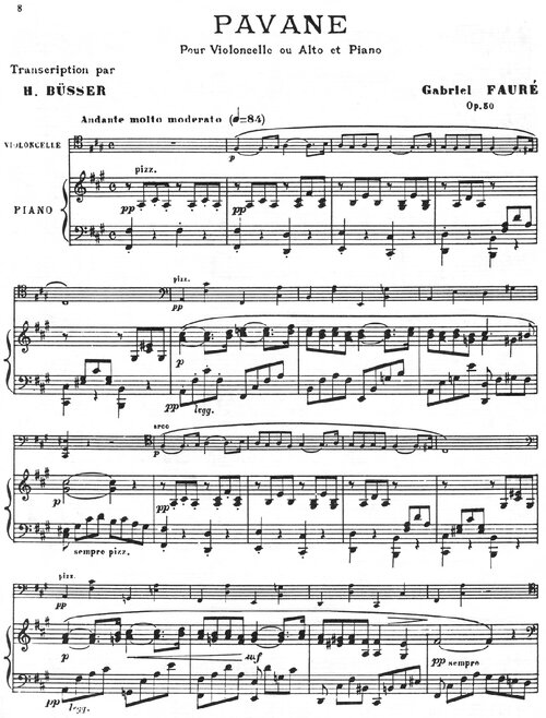 Faure Pavane (cello & Piano + Cello Part)