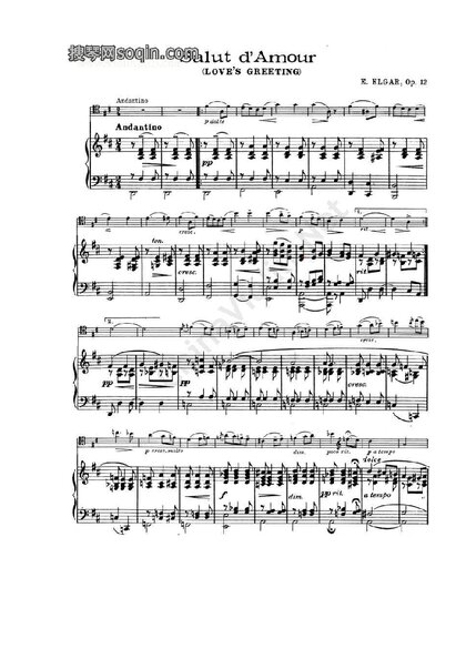 Salut d'amour cello y piano op. 12