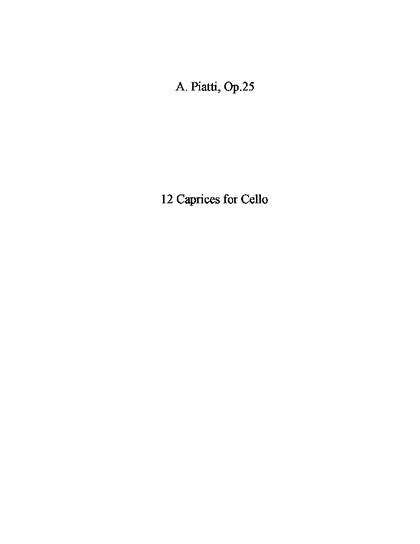 12 Caprichos para cello solo op.25