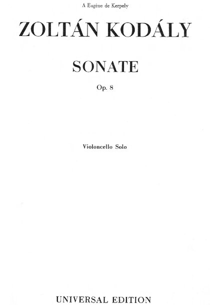 Sonate Op. 8 Violoncello Solo
