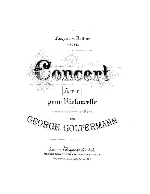 Goltermann Cello Concerto No 1 Op 14 (cello & Piano)