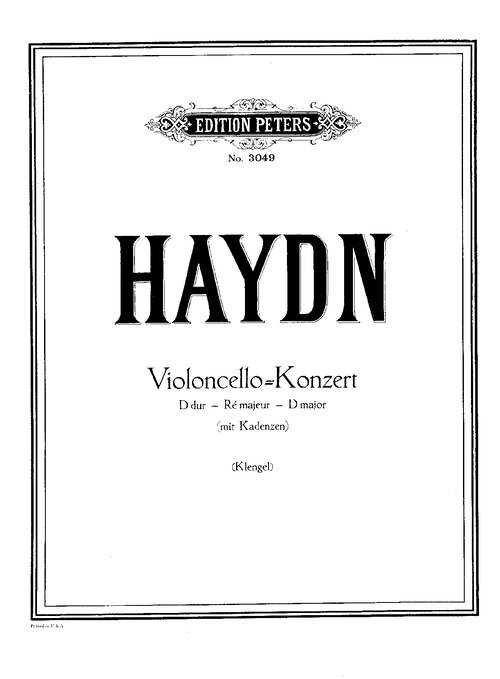 Haydn Cello Concerto In D Hobvii2 Piano Reduction