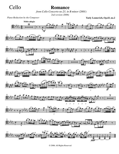 Leonovich Concerto 2domov Romance Cello
