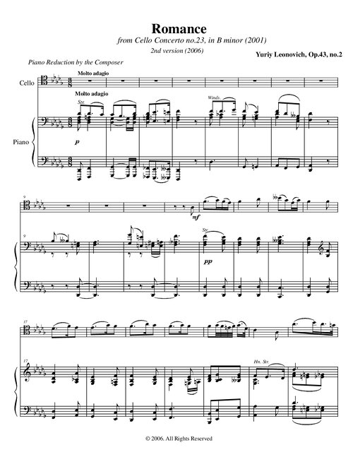 Leonovich Concerto 2domov Romance Piano