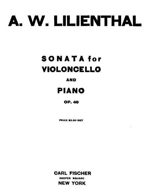 Lilienthal Cello Sonata Op 40 Cello