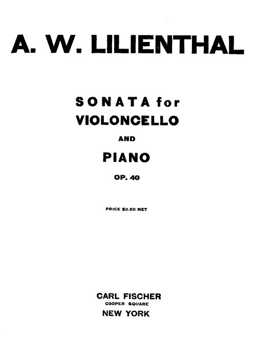 Lilienthal Cello Sonata Op 40 Piano