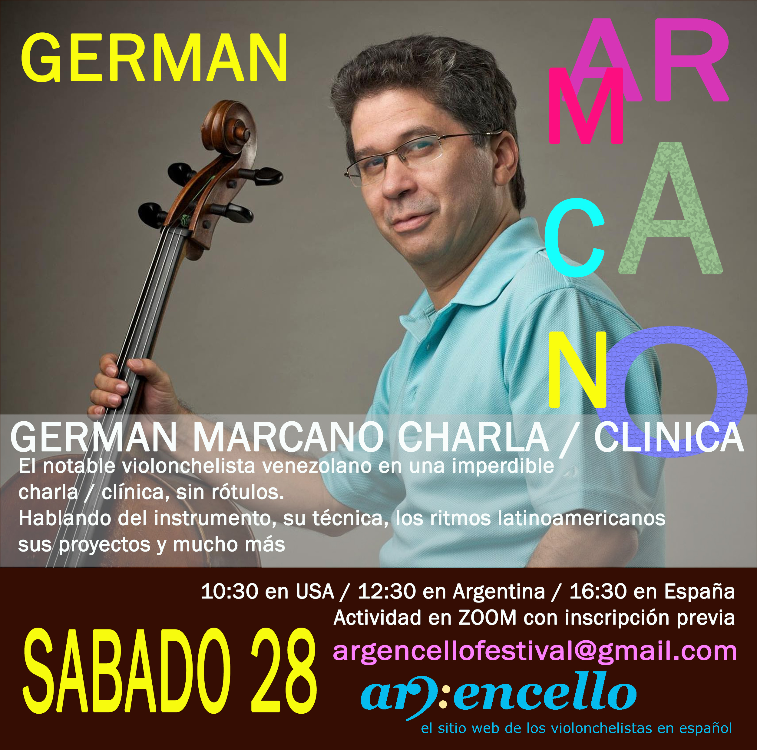 Charla / Clínica de Germán Marcano en el Argencello FEST 2020
