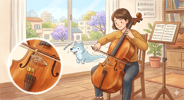 Nota lobo en el cello