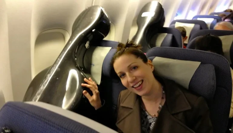 Woman with cello on plane