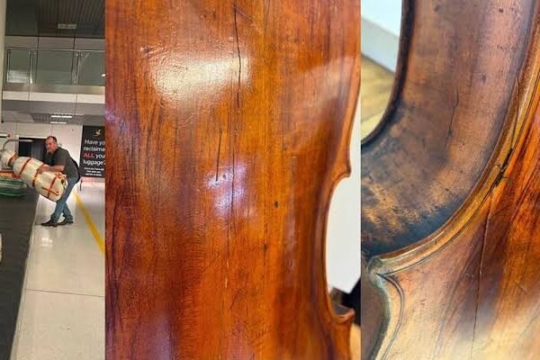 Un vuelo, dos aerolíneas y un violonchelo de 200 años hecho pedazos